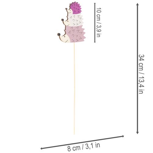 Artikel Dekorative havepæle - Farverig pindsvinfamilie - 34 cm, 12 stk.
