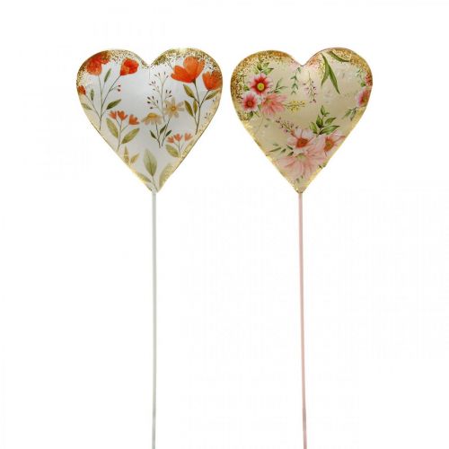 Artikel Blomsterstik hjerte dekorativt stik hjerte blomster 8×1,5×8cm 4stk