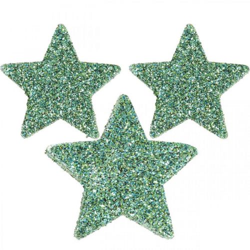 Scatter dekoration Julestjerner scatter stars grøn Ø4/5cm 40p