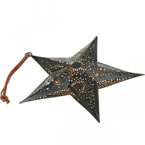 Artikel Juleophæng Star Metal Star Sort H19cm