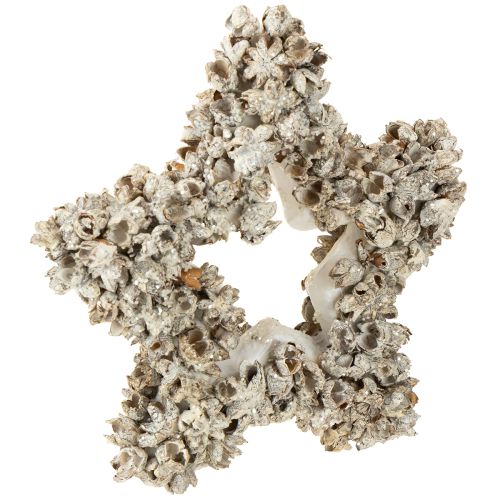 Artikel Stjerne til at hænge op juledekoration hvid, glitter Ø15cm