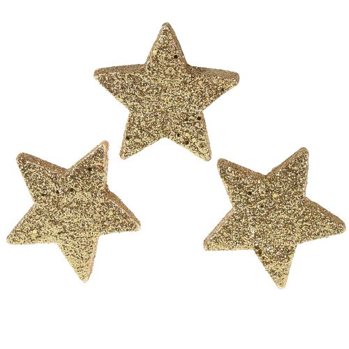 Floristik24 Scatter stars lys guld glimmer 4-5cm 40stk