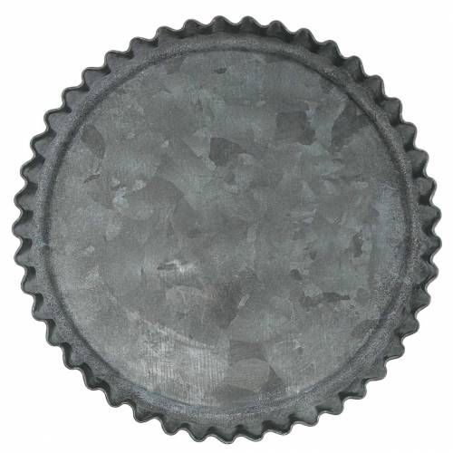 Floristik24 Dekorativ plade bageform sæt zink Ø7.8–11.5cm H1.3cm