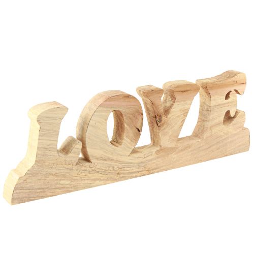 Borddekoration træstativ “Love” natur piletræ 60×19cm