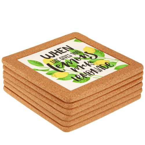 Artikel Coasters Citron Dækkeservietter Sommer Assorteret 19,5×19,5cm 6stk