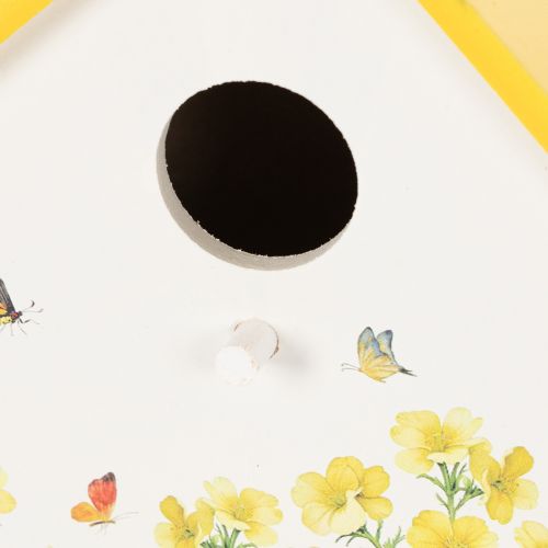 Artikel Dekorativt fuglehus med blomstermønster til indendørs og altanbrug, 21 cm