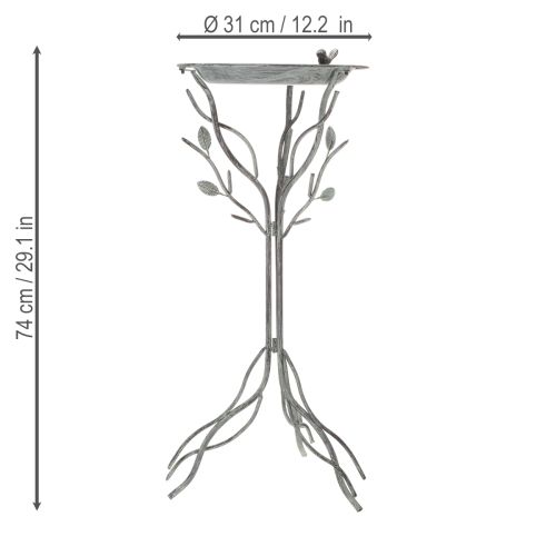 Artikel Dekorativt fuglebad med fint bladmønster i vintagestil, 74 cm