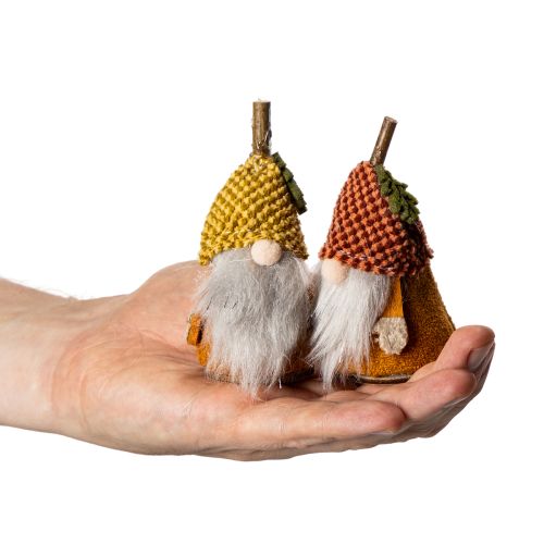 Artikel Gnome-figursæt med strikket hue og agern, 10 cm, 6 dele