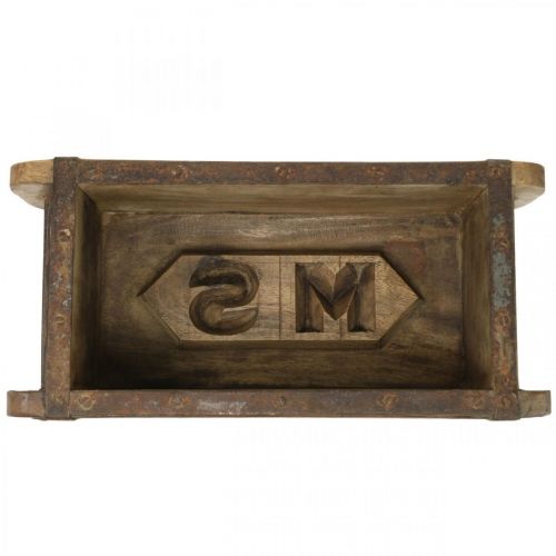 Artikel Trædekoration vintage look murstensform brun, rust 31×14,5cm H9cm