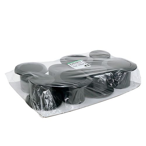 Artikel Cylinder sort 8cm 8stk