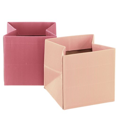 Blomsterpose papirspose med folie pink laks 10,5cm 6 stk