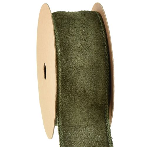 Artikel Stofbånd fløjl dekorativt bånd grønt smykkebånd B50mm L8m
