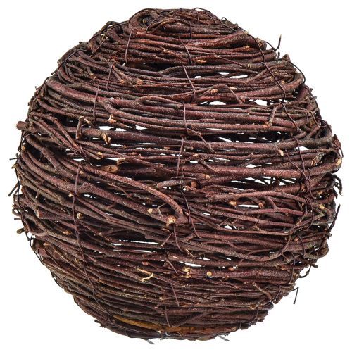Dekorativ kugle lavet af vinstokke, naturlig brun, diameter 20 cm