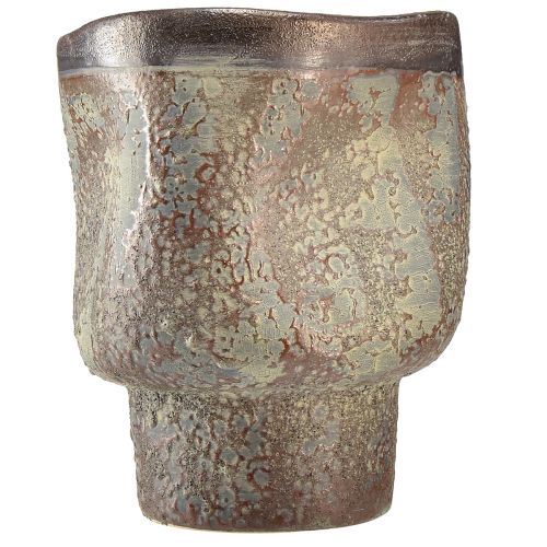 Artikel Dekorativ vase keramisk plantekasse metallic brun gråblå 16,5×20,5cm