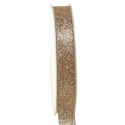 Artikel Dekorativt bånd champagne glitterbånd dekorativt bånd B15mm L18m