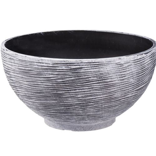 Dekorativ skål rund planteskål grå sort Ø35cm H18cm