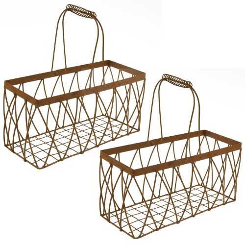 Artikel Mesh kurv metal kurv rust look 28x13,5x14cm 2stk