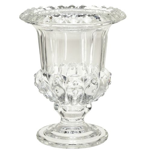 Floristik24 Glasvase vase med fod vintage indretning klar Ø16cm H20cm