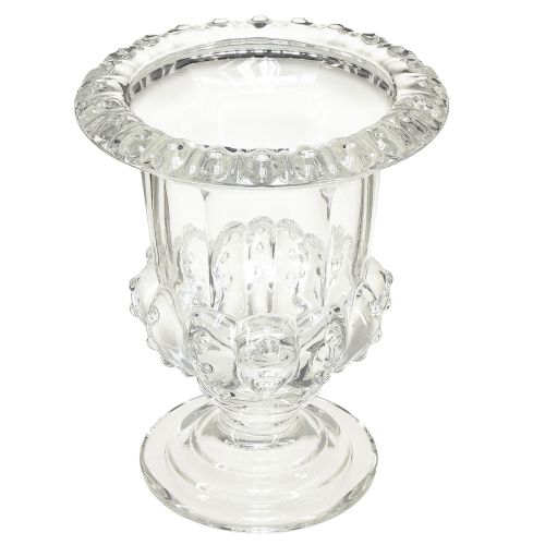 Artikel Glasvase vase med fod vintage indretning klar Ø16cm H20cm
