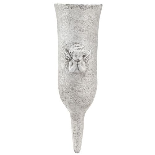 Gravvase polyresin engle motiv vase til indstik H29cm