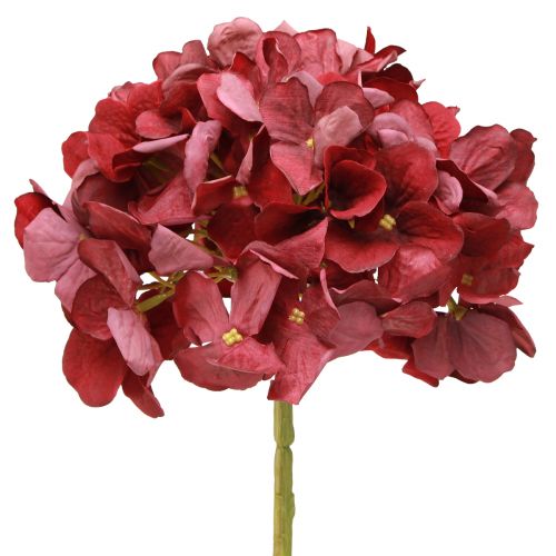 Hortensia Kunstig Bourgogne Stor Blomst Ø15cm L58cm 2stk