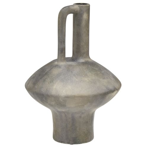 Keramisk vasekande antik look keramisk grå rust H27cm