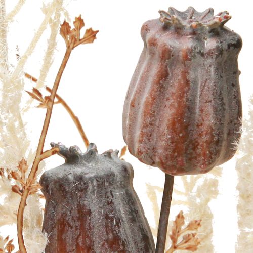 Artikel Valmuefrøkapsler, dekorative tørrede blomster, kunstig bregne, cremefarvet, 63 cm – Elegant dekoration til hjem og bryllup