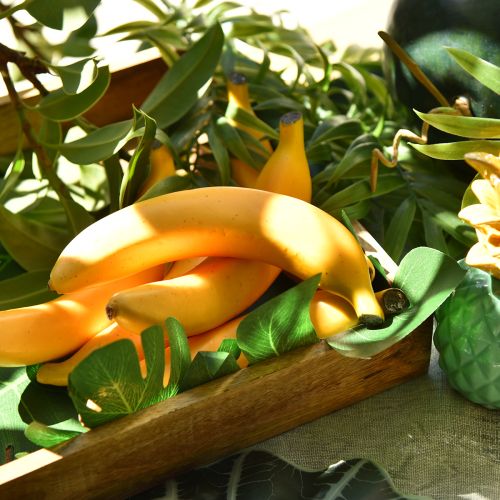 Artikel Kunstig banandekoration gul kunstig frugt som ægte 18 cm