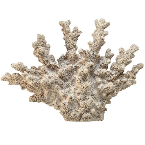 Detaljeret koraldekoration lavet af polyresin i grå - 26 cm - maritim elegance til dit hjem