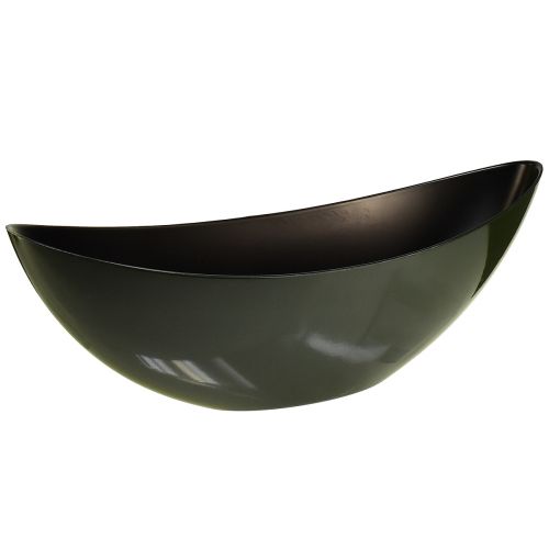 Stilfuld bådskål i mørkegrøn - 39 cm - perfekt til elegant servering og dekoration