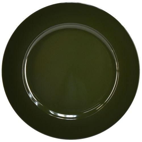 Elegant mørkegrøn plastiktallerken - 28cm - Ideel til stilfulde bordarrangementer og dekoration