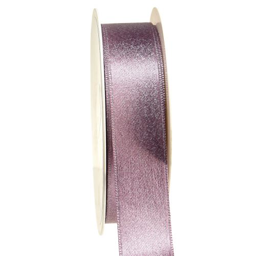 Dekorativt bånd, pyntebånd, skinnende bånd, pink, B25mm, L20m