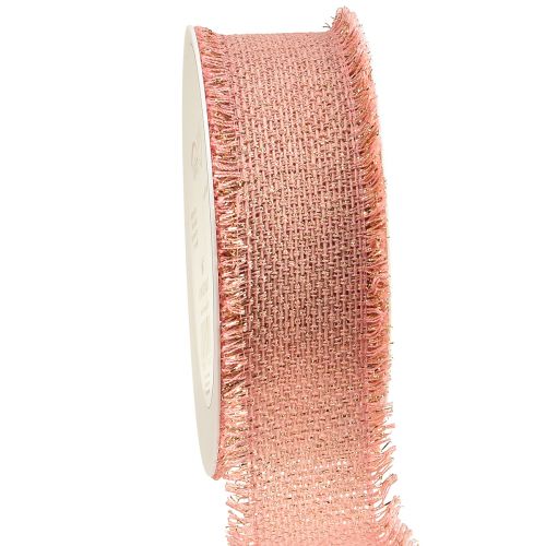 Smykkebånd dekorativt bånd frynser bånd pink guld B40mm L15m