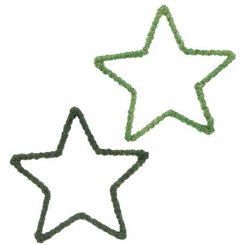 Stjerner jute til juledekoration julestjerner grøn 15cm 8stk