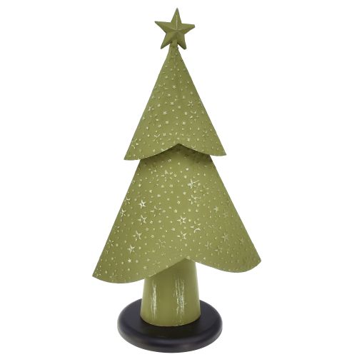 Juletræ metal træ stjerner sølvgrøn H46,5cm
