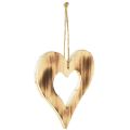 Floristik24 Træhjerter dekorativ bøjle hjerte i hjerte flammet 15×15cm 4stk