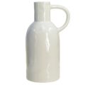 Floristik24 Keramikvase hvid til tør dekorationsvase med hank Ø9cm H21cm