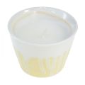 Floristik24 Citronella lys i potte keramisk gul creme Ø8,5cm
