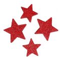 Floristik24 Scatter dekoration stjerner rød, glimmer 4-5cm 40stk