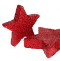 Floristik24 Scatter dekoration stjerner rød, glimmer 4-5cm 40stk