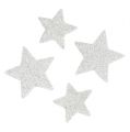 Floristik24 Scatter dekoration stjerner hvid med glimmer 4-5cm 40stk