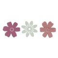 Floristik24 Scatter dekoration bord blomster træ hvid pink lilla 3,5cm 36stk