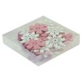 Floristik24 Scatter dekoration bord blomster træ hvid pink lilla 3,5cm 36stk
