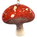 Floristik24 Charmerende røde svampe charme med jutegarn - 3 cm, sæt med 6 - Perfekt efterårs- og julepynt