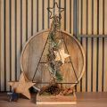 Floristik24 Metal juletræ med stjerne og bakke - 25x18x66 cm - Moderne feriedekoration